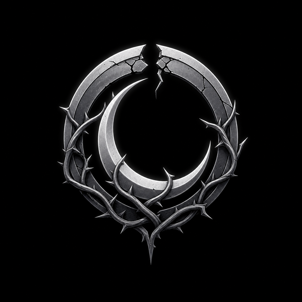 Original silver Tuonenraja emblem study